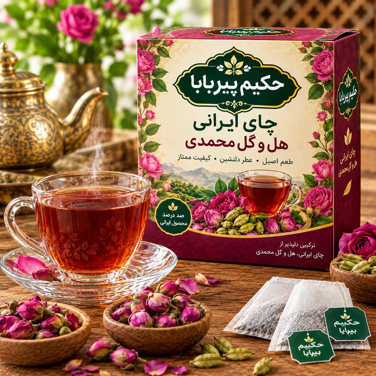 چای ایرانی هل وگل محمدی