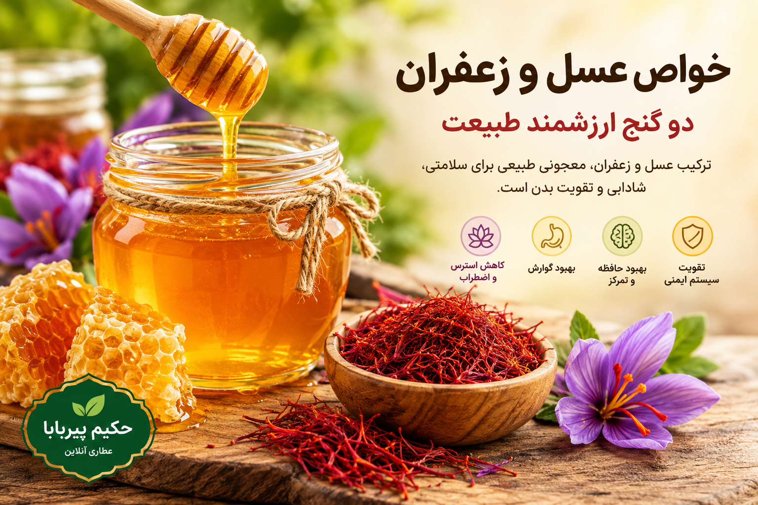 خواص عسل و زعفران